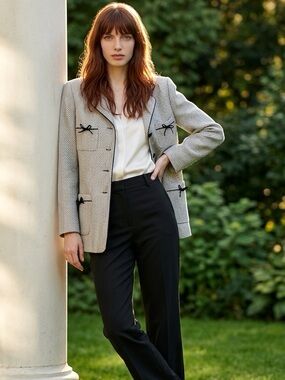 NICOLA made in Italy Black and White Striped Blazer SHARP!